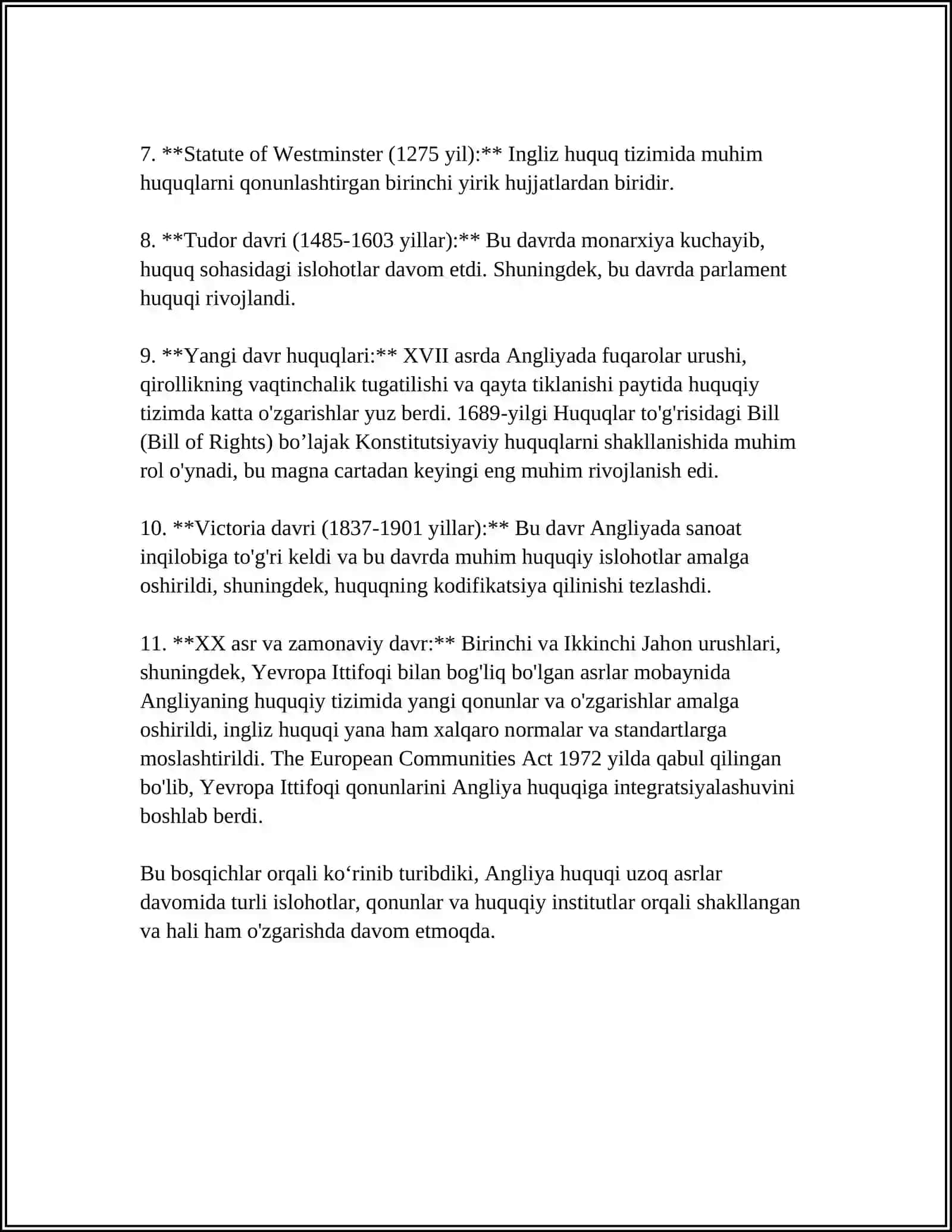 O’RTA ASRLARDA ANGLIYA HUQUQINING ASOSIY BELGILARI 4