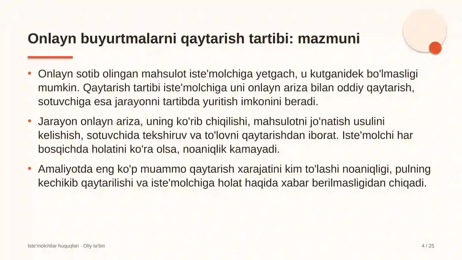 alkogolsiz ichimliklar ishlab chiqarishda onlayn buyurtmalarni qaytarish tartibi 9661 4