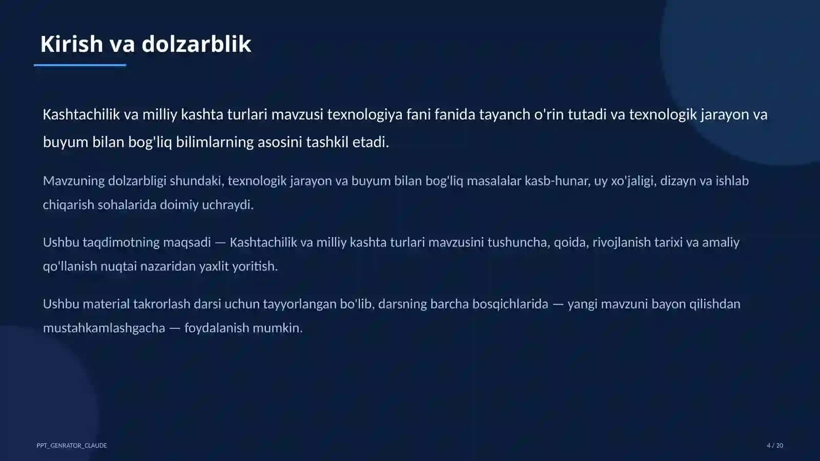 Kashtachilik va milliy kashta turlari (5-sinf) 4