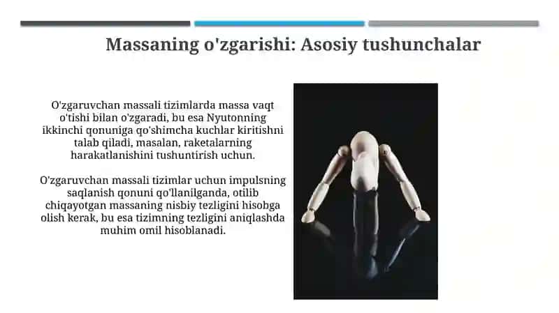 O'zgaruvchan massalijismlarmexanikasi 4