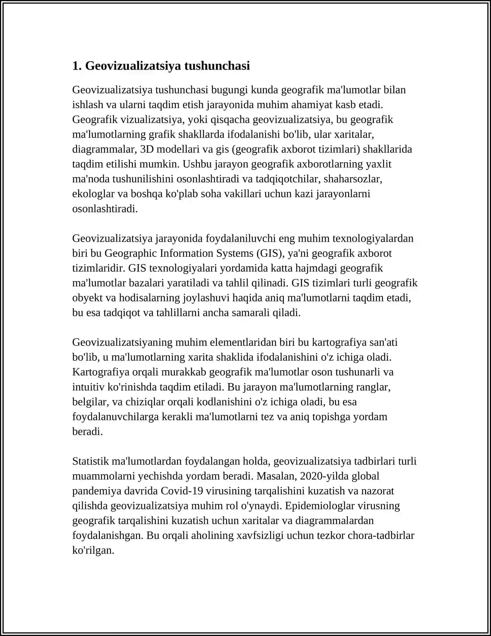 GEOVIZUVALIZATSIYA VA UNI FOTOGRAMETRIYADA QO'LLASH 4