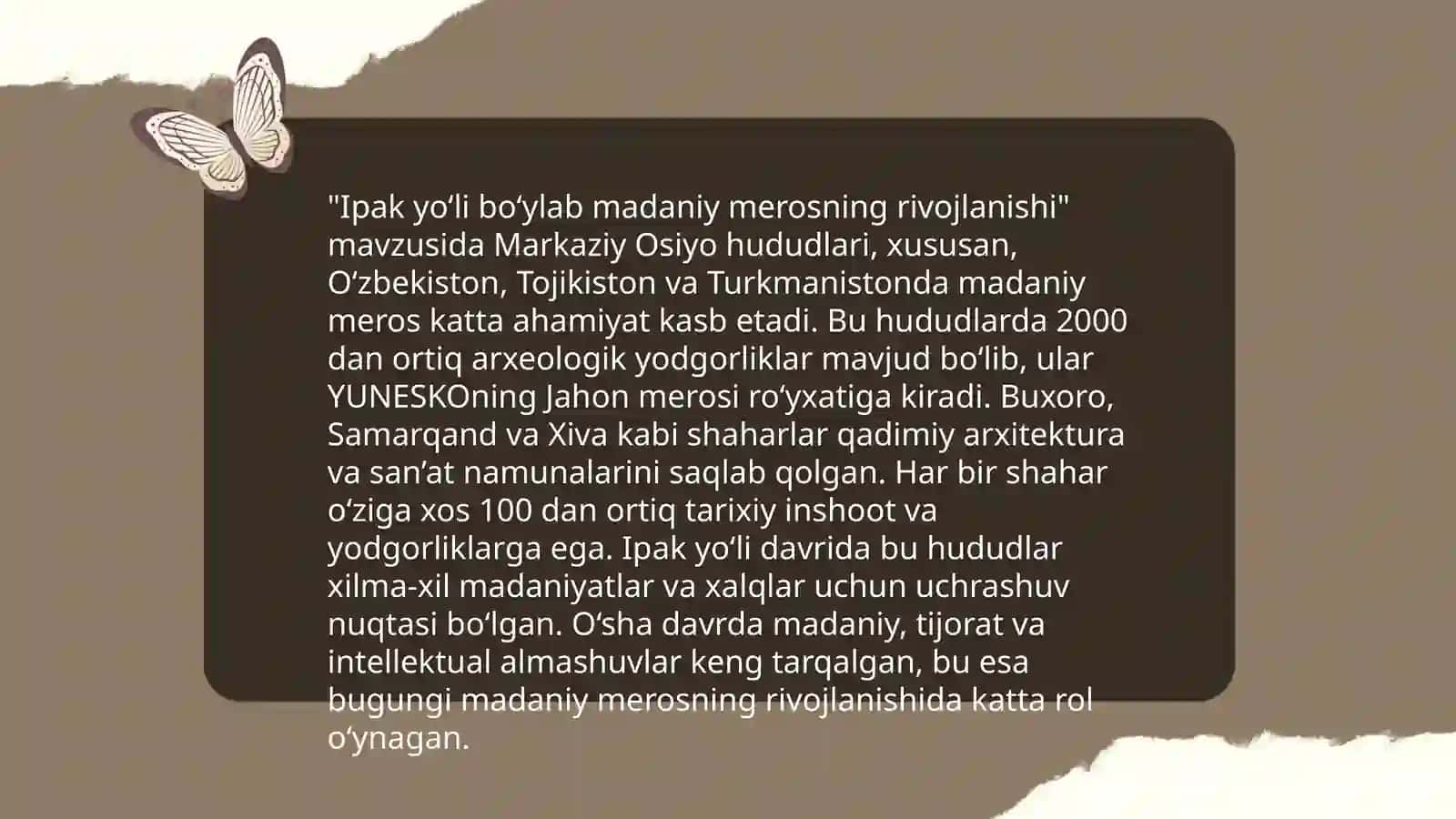 Oʻzbekistondagi Tarixiy va Madaniy Meros 4