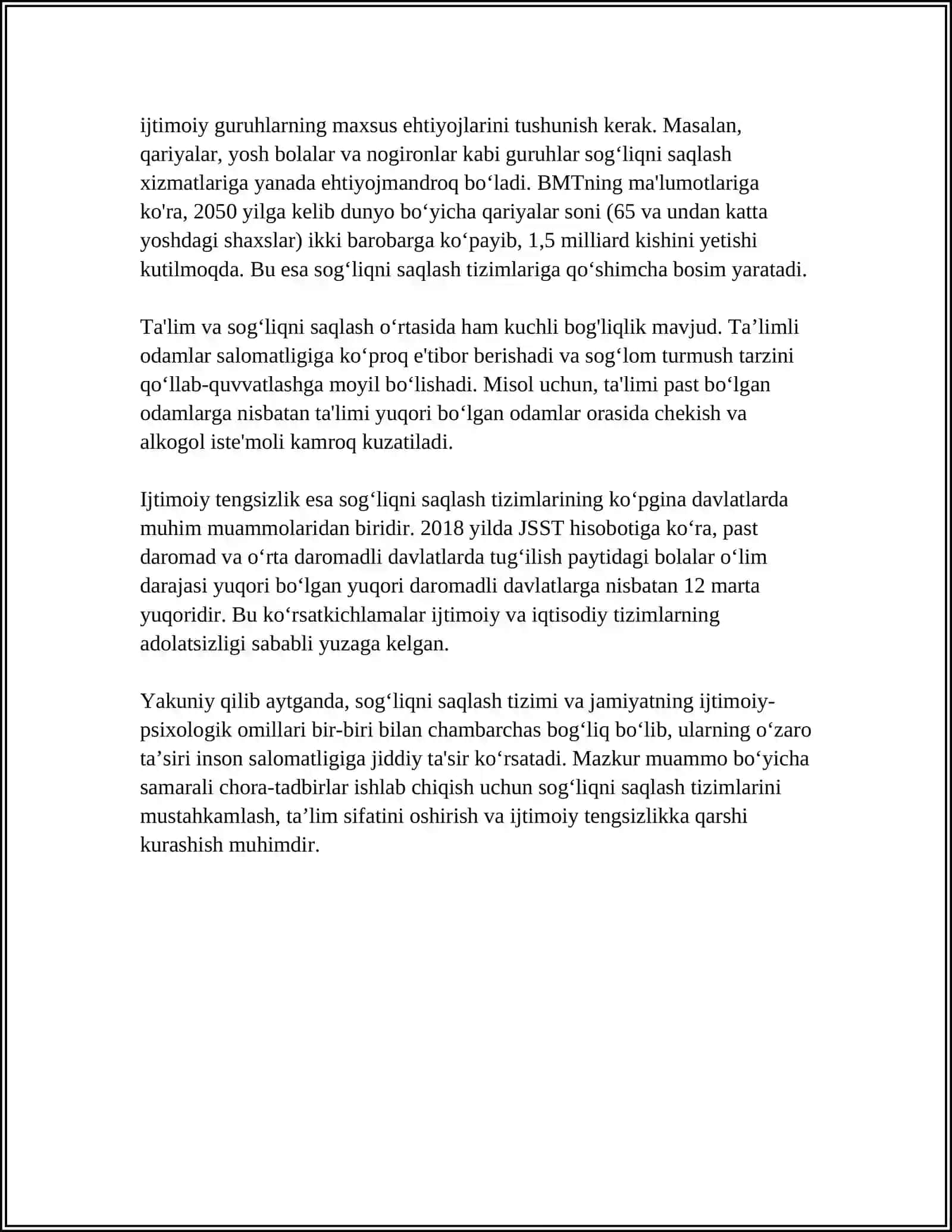 TURLI HAYOTIY SHAROITLARDA SUBYEKTNING O`Z SALOMATLIGIGA MUNOSABATI IFODALANISHINING IJTIMOIY-PSIXOLOGIK XUSUSIYATLARI 4