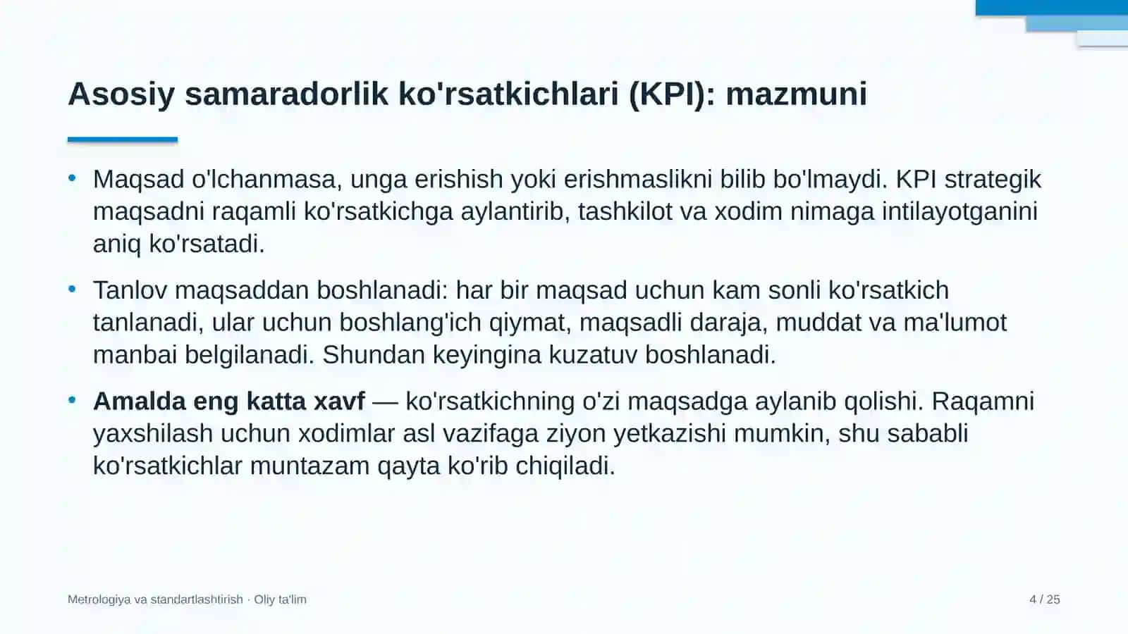 Chinni-fayans sanoatida samaradorlikning asosiy ko'rsatkichlarini (KPI) belgilash 4