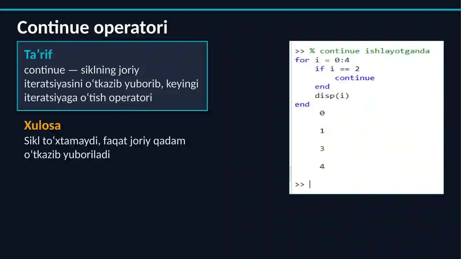 Sikllarichidacontinuevareturnoperatorlaridan 4