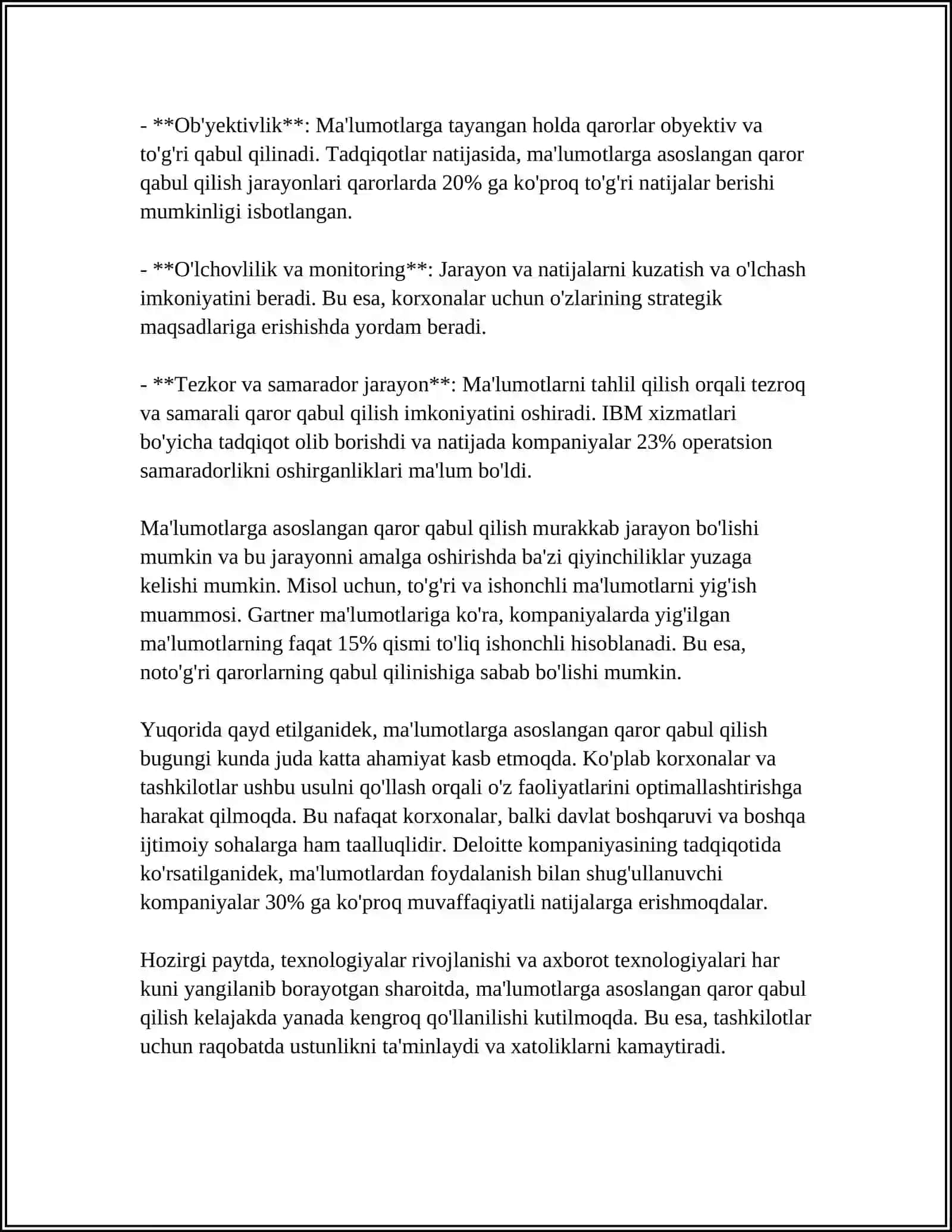 MA'LUMOTLARNING INTELEKTUAL TAHLILI KIRISH VA RIVOJLANISH TAQVIMI 4