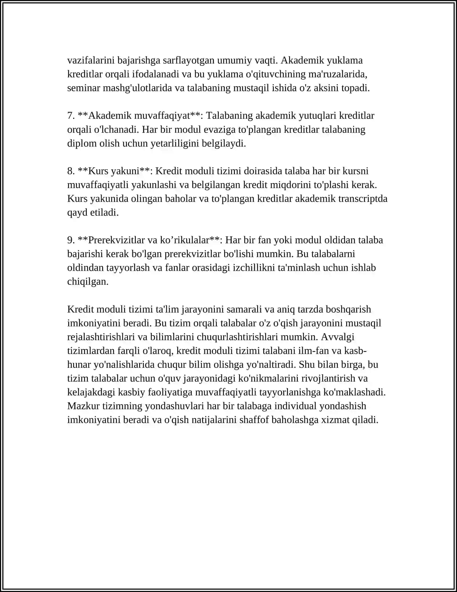 KREDIT MODUL TIZIMI HAQIDA TUSHUNCHA 4