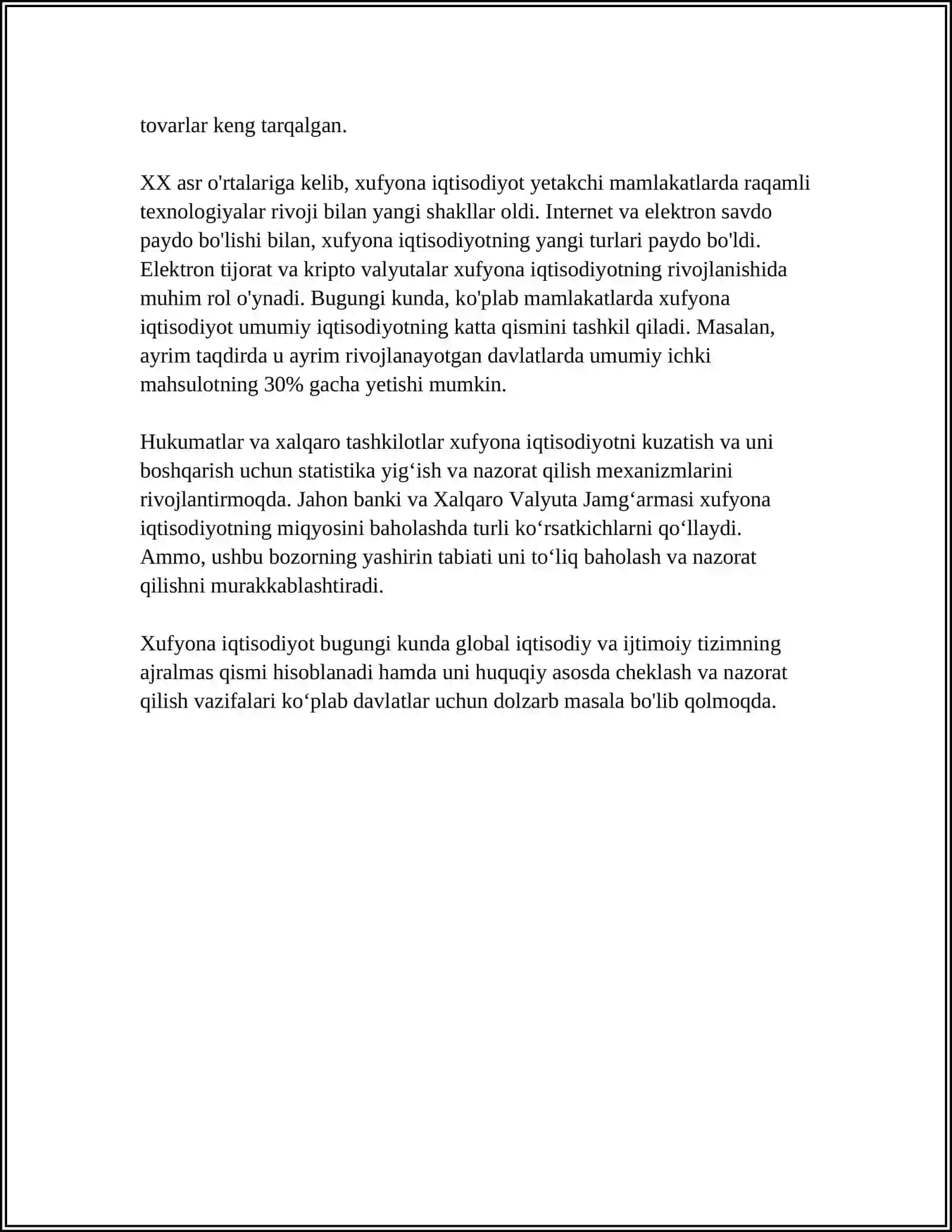 XUFYONA IQTISODIYOT, KORRUPSIYANING ISTITUTSIONAL NAZARIYASI 4