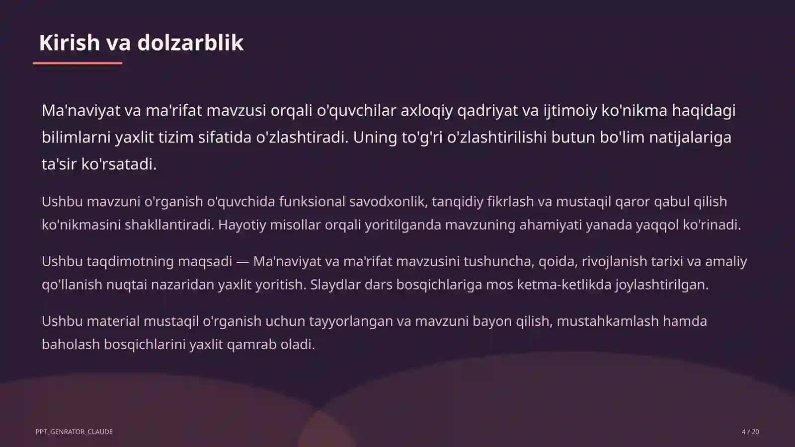 Ma'naviyat va ma'rifat (10-sinf) 4