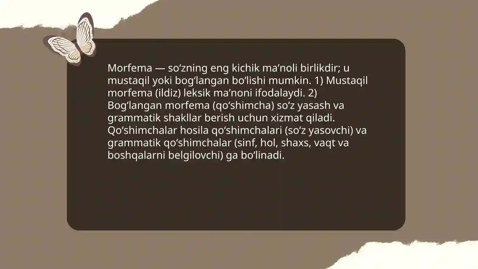Morf va Morfema turlari 4