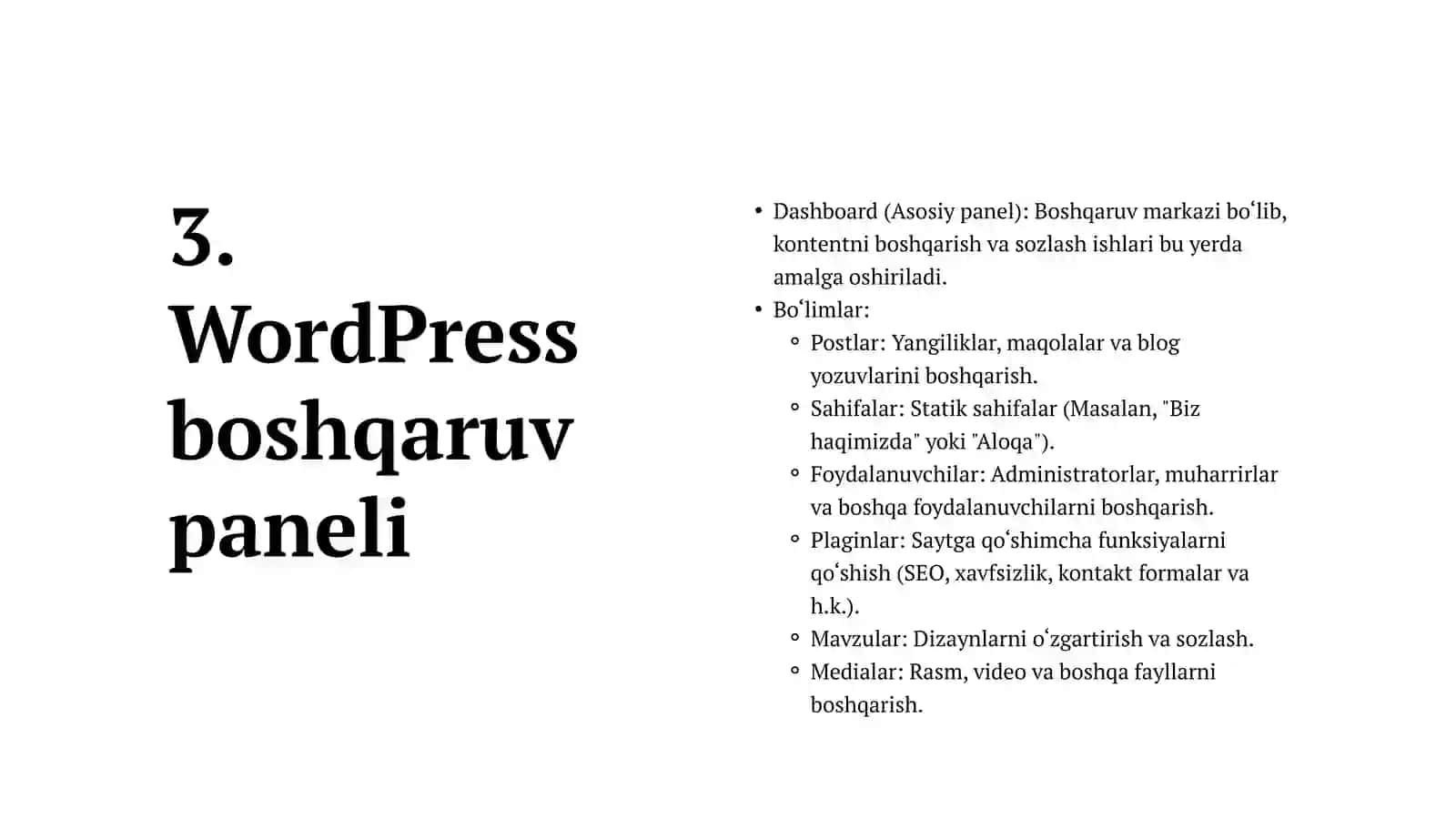 WordPress haqida umumiy tushuncha 4