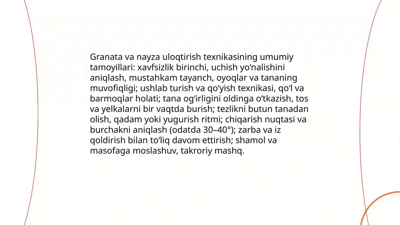Granata va nayza uloqtirish turlari texnikasi 4