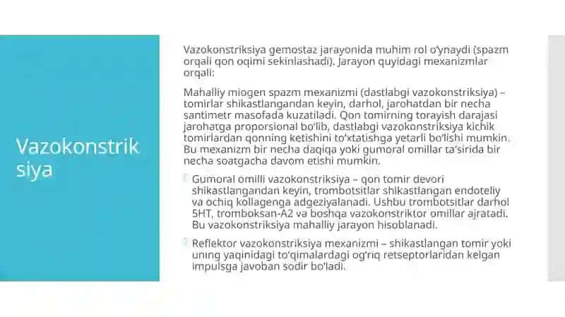 Trombotsitlar. Gemostaz. Fibrinoliz 4