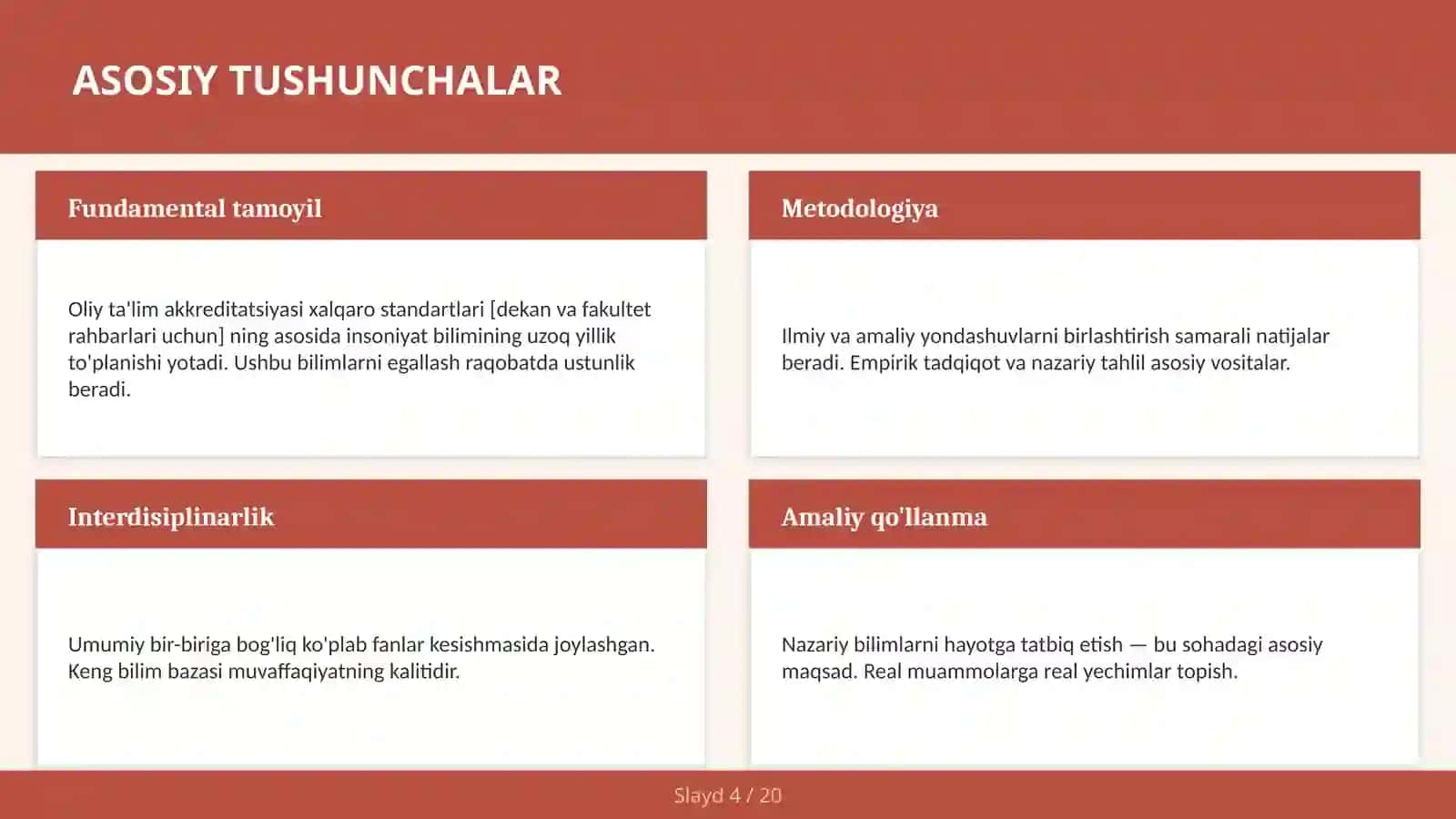 Oliy ta'lim akkreditatsiyasi xalqaro standartlari [dekan va fakultet rahbarlari uchun] 4