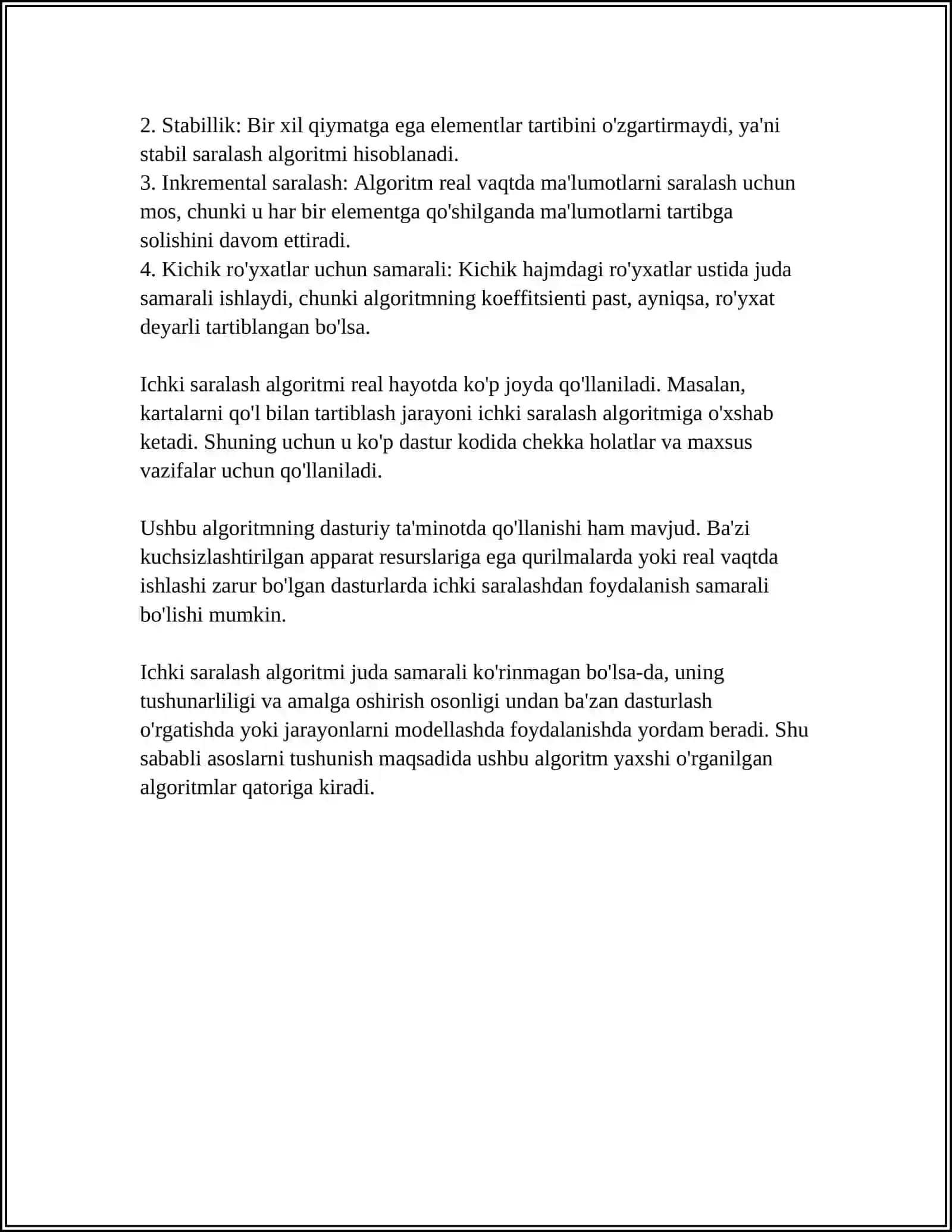 ICHKI VA TASHQI SARALASH ALGORITMLARI 4