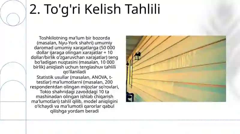Korxona faoliyatini iqtisodiy baholashda statistik va iqtisodiy modellar 4