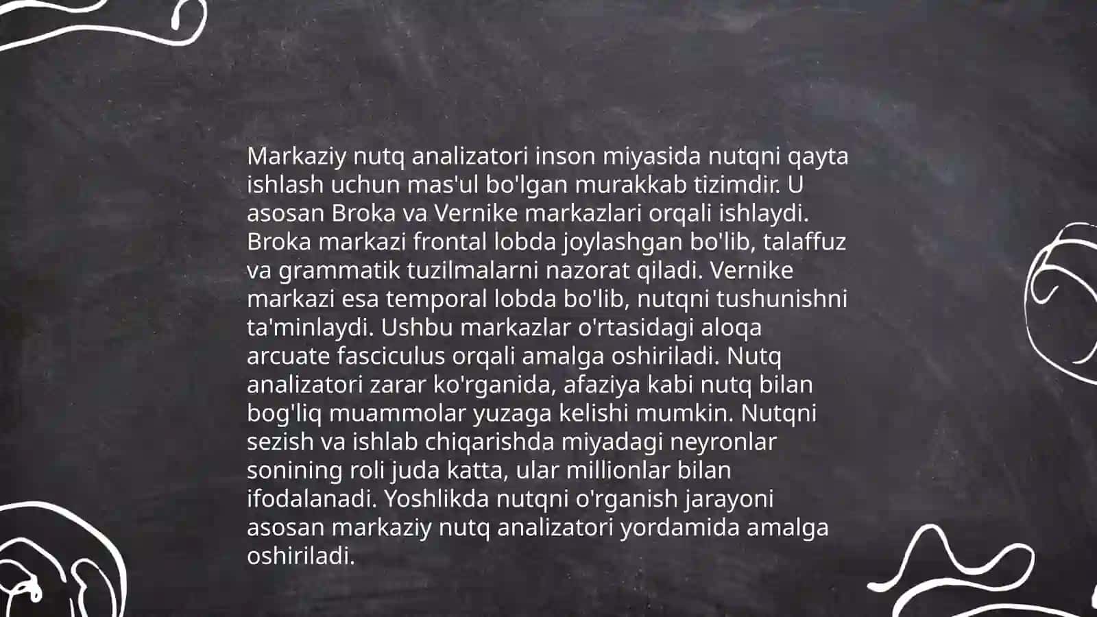 Nutq analizatorining markaziy va periferik qism faoliyati 4