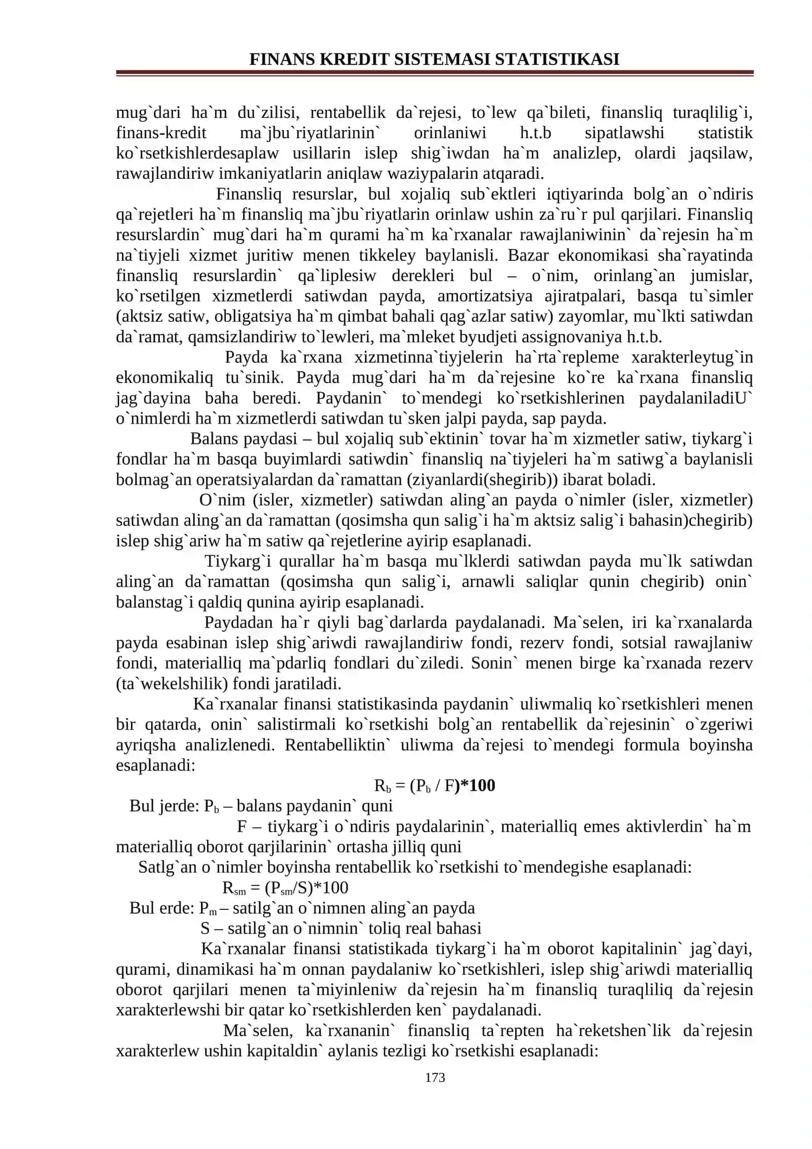 FINANS KREDIT SISTEMASI STATISTIKASI 4