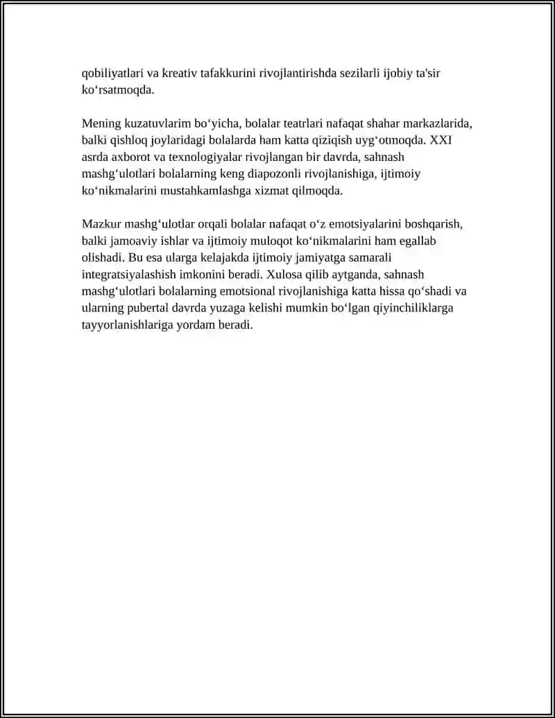 SAHNALASHTIRISH MASHG‘ULOTLARNING BOLALAR RIVOJLANISHIDAGI AHAMIYATI 4