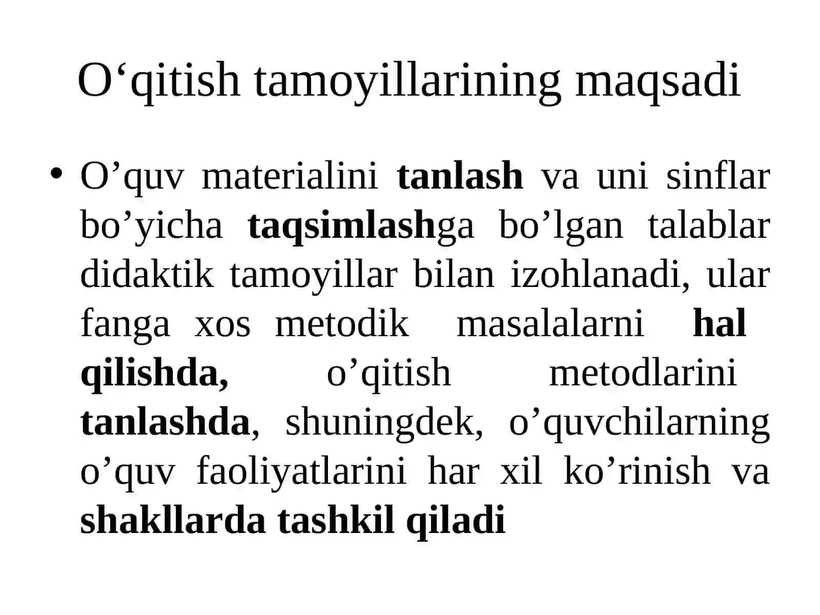 TABIATSHUNOSLIKNI O‘QITISH TAMOYILLARI VA QONUNIYATI 4