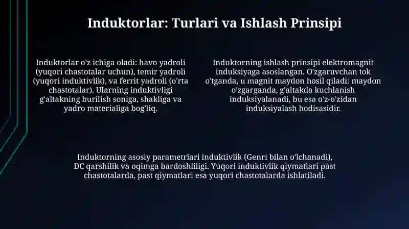 Kondensatorlar va Induktorlar: Turlari va Asosiy Tushunchalar 4