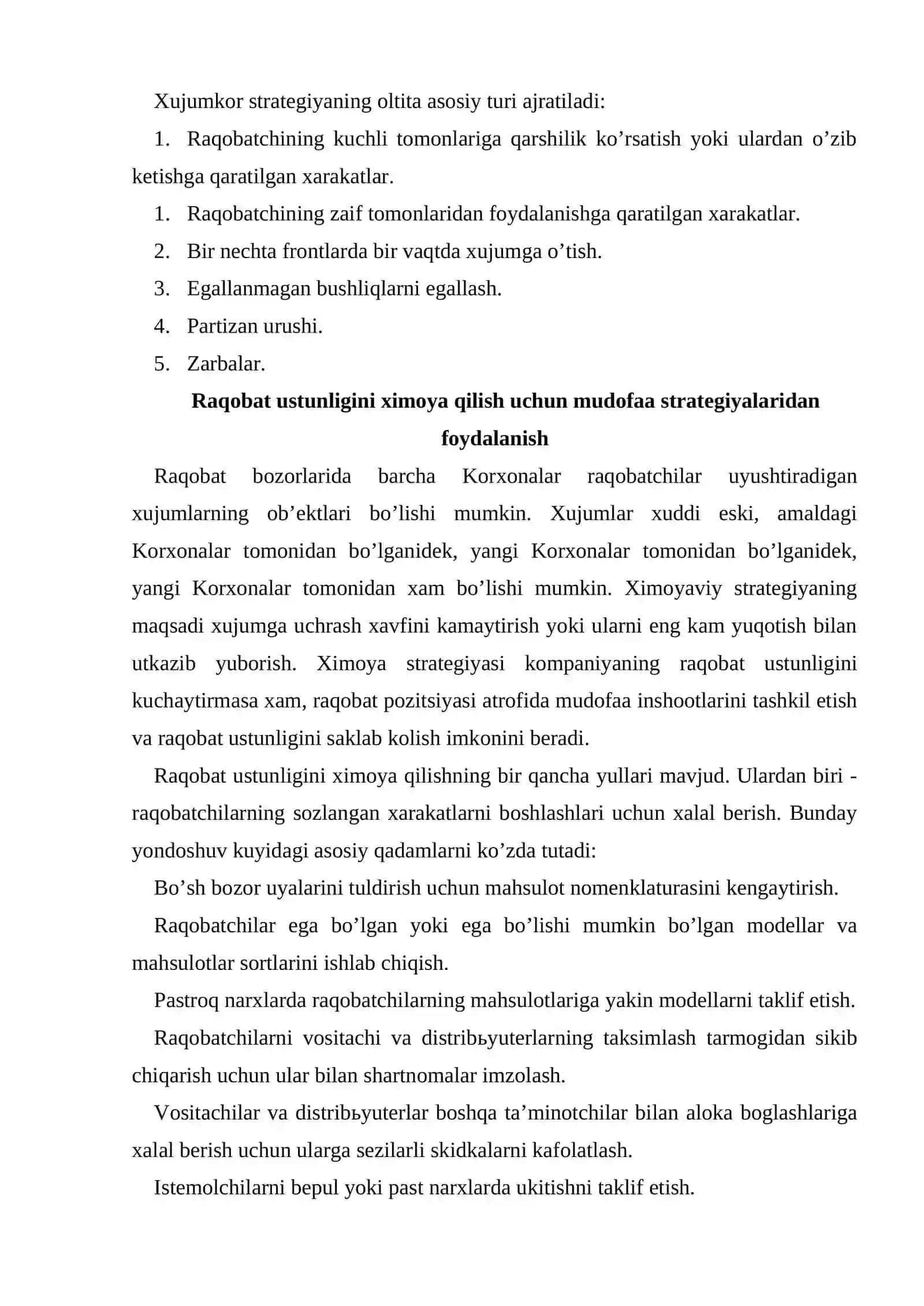 Strategiyа va raqobat ustunligi 4