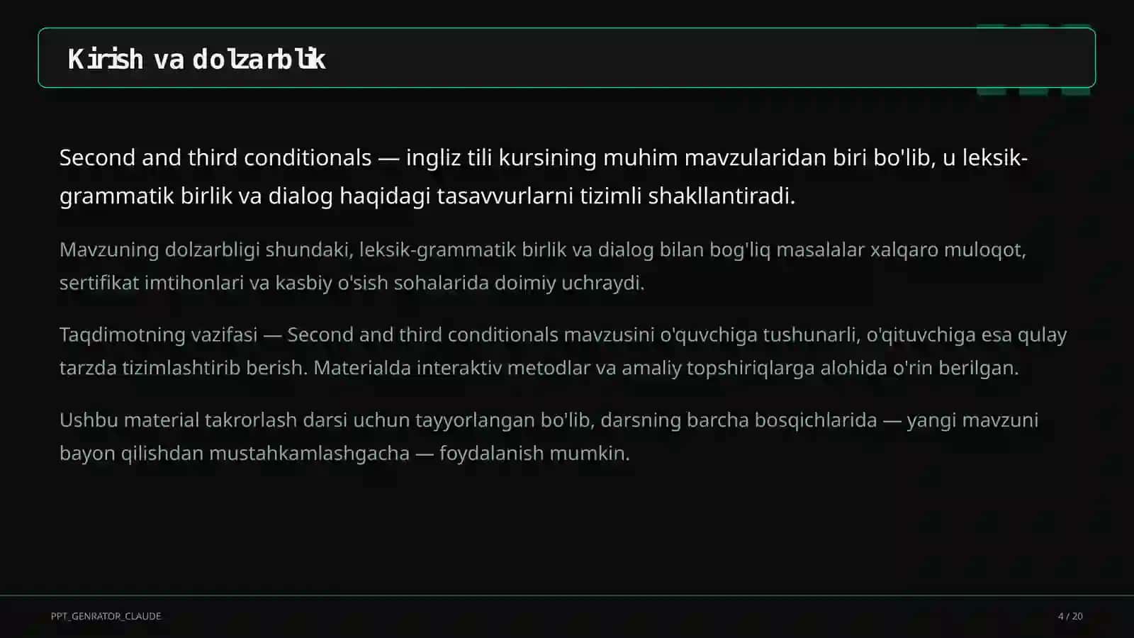 Second and third conditionals (10-sinf) 4