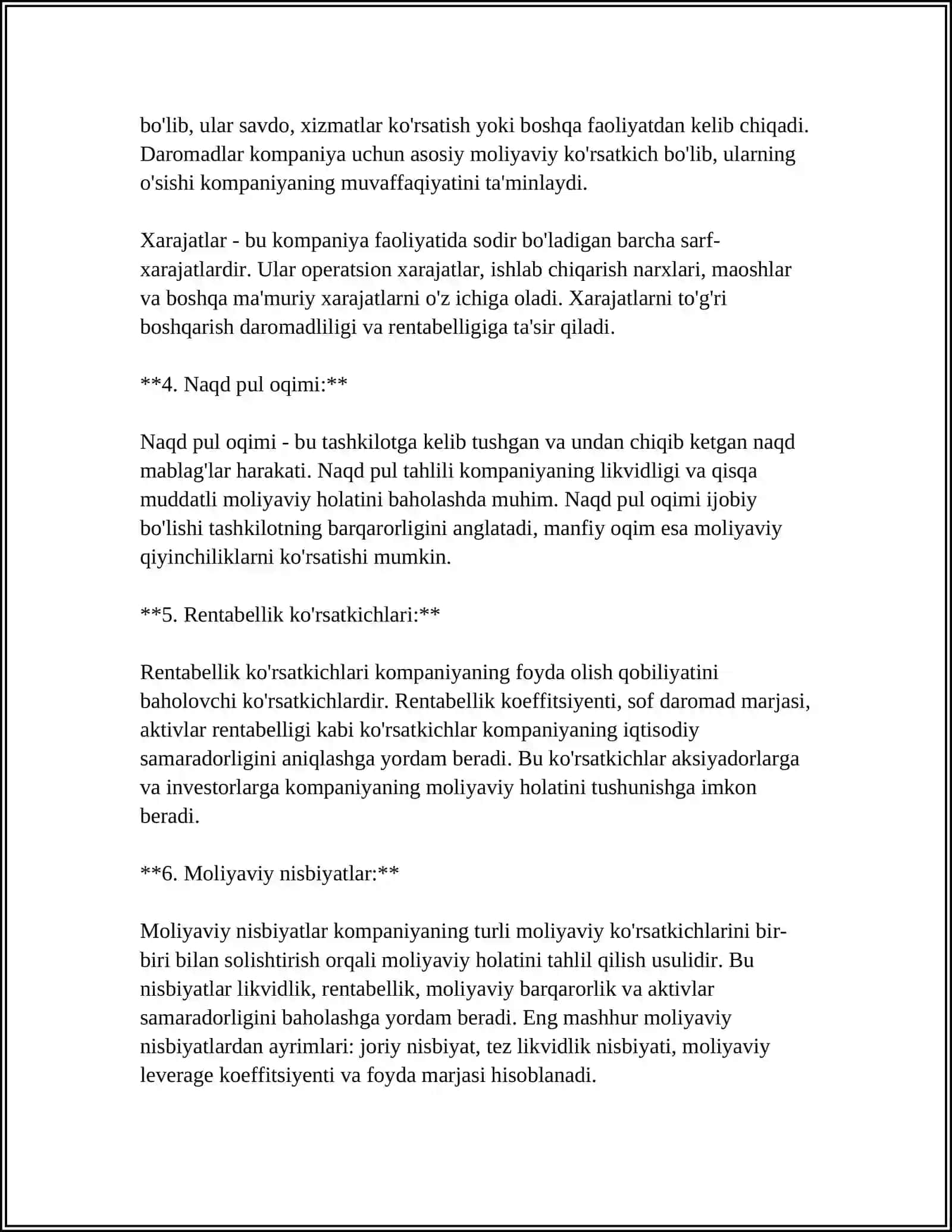 Moliyaviy tahlilda integral hisob tadqiqotlari 4