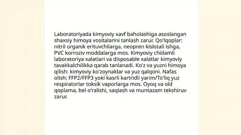 Mikrobiologiya laboratoriyasida xavfsizlik qoidalarini o'rganish. Biologik mikroskopiklar imkoniyatlarining kimyoviy tavsifi 4