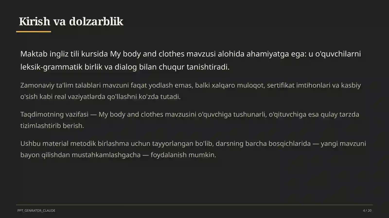 My body and clothes (3-sinf) 4