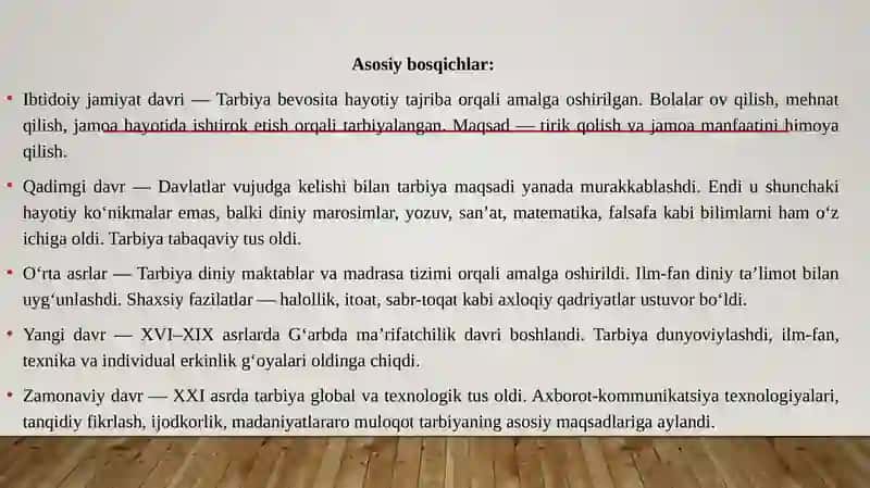 Tarbiyaning tarixiy shakllari: Sharq va G‘arb tarbiyaviy qarashlari 4