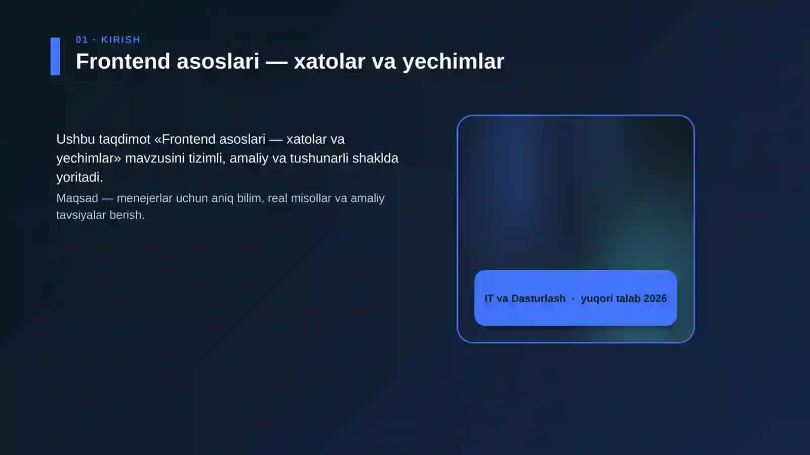 Frontend asoslari — xatolar va yechimlar 4