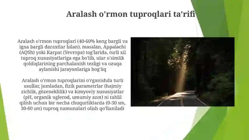 Aralash o'rmon tuproqlarining fizik xossalari 4