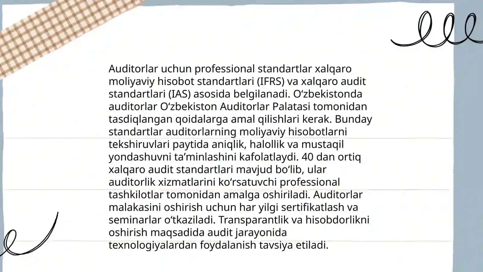 Banklarning ichki auditiga qo'yiladigan talablar 4