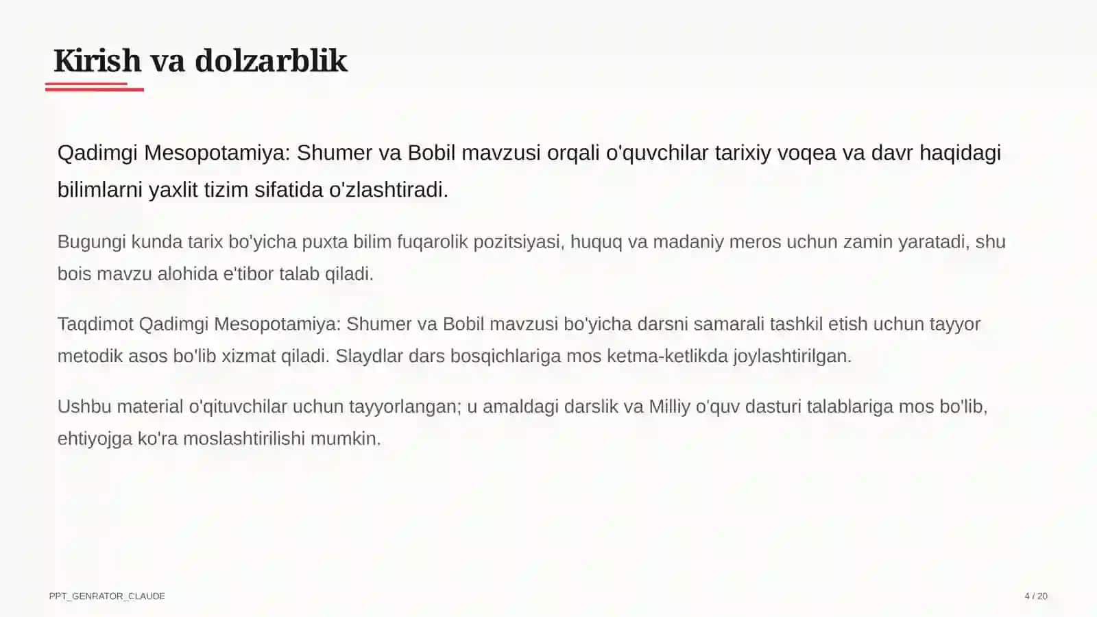 Qadimgi Mesopotamiya: Shumer va Bobil (6-sinf) 4