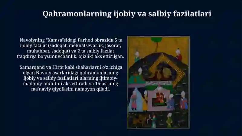 Navoiyning dostonlaridagi Farhod va Iskandar obrazlarida odamiylik xislatlarning talqini 4