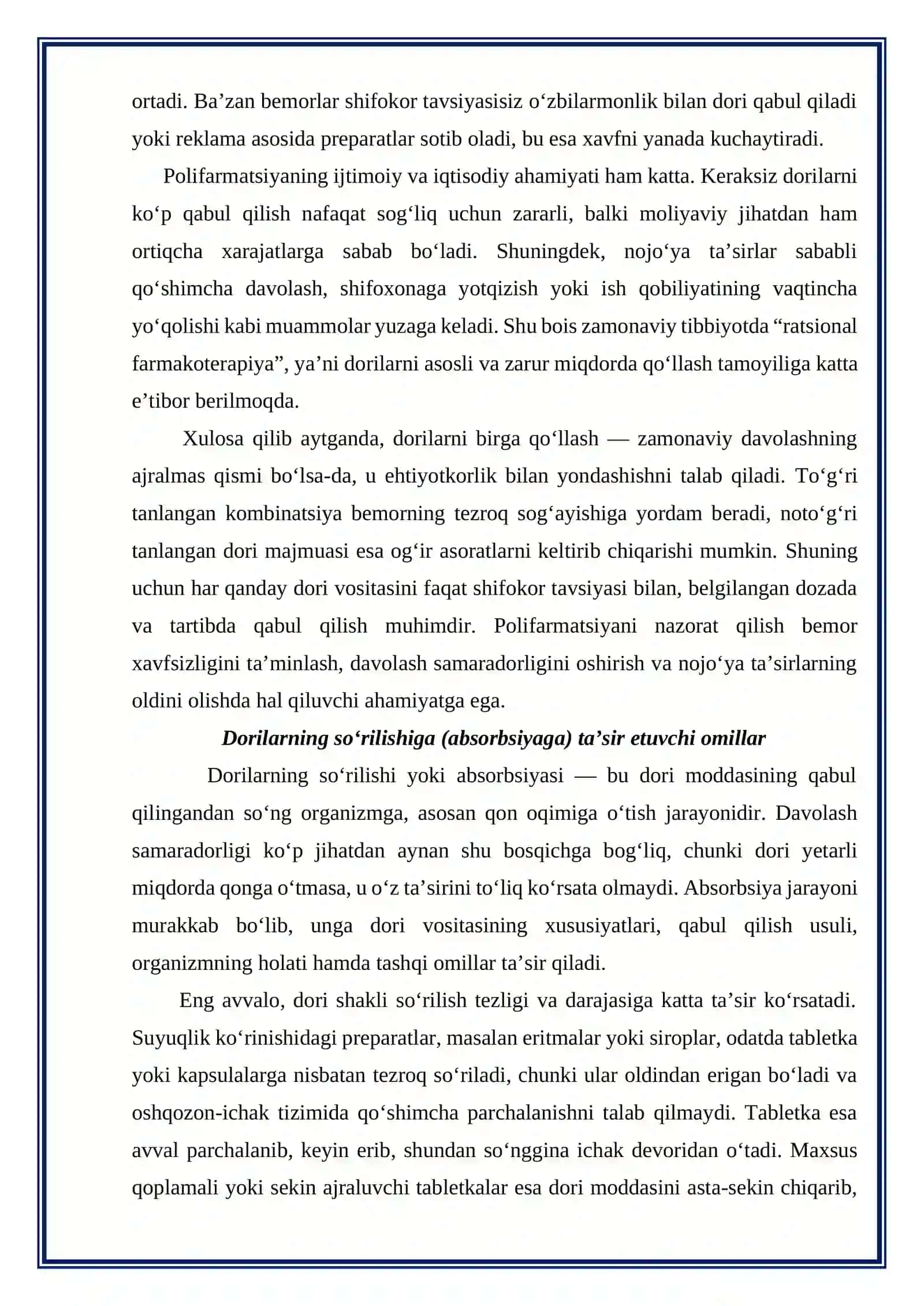 Dorilarni birga qo‘llashda kuzatiladigan o'zgarishlar 4