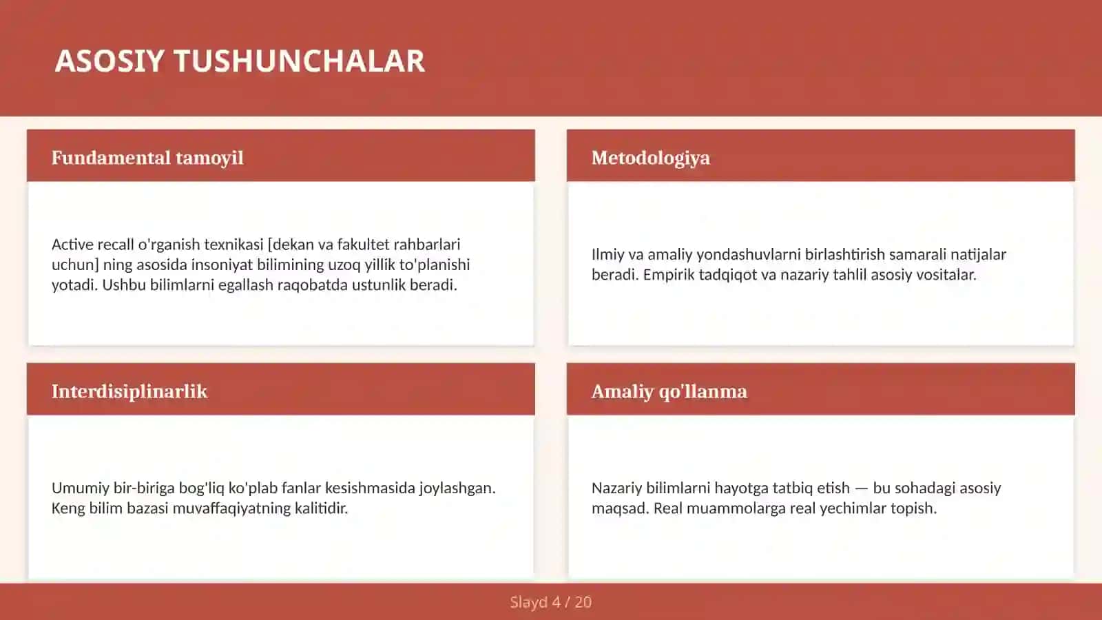 Active recall o'rganish texnikasi [dekan va fakultet rahbarlari uchun] 4