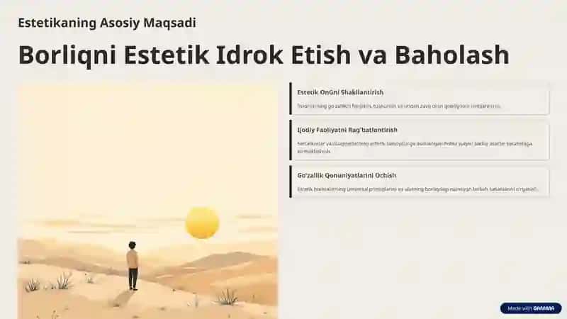 Estetikaning predmeti, maqsadi va vazifalari 4