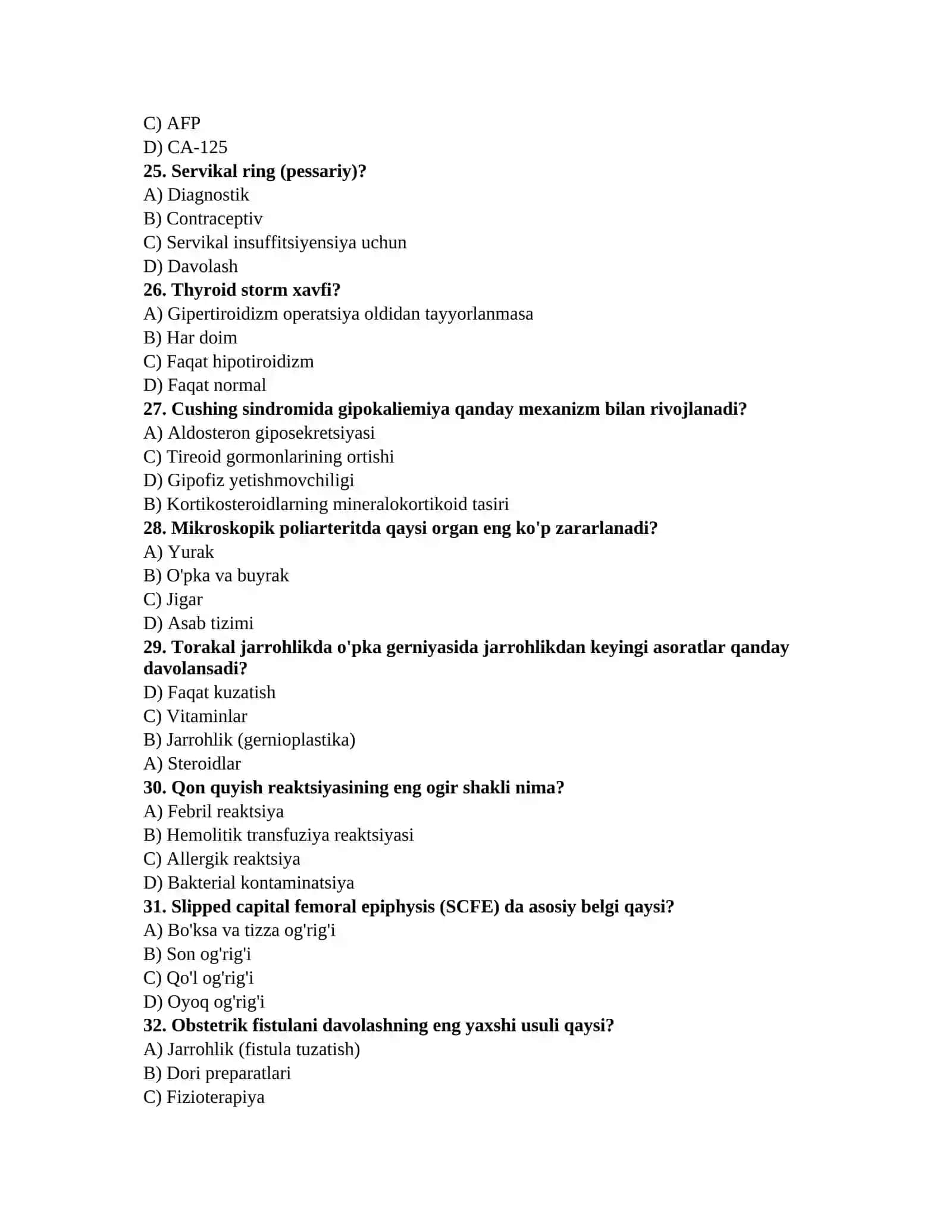 Akusherlik testlari 4