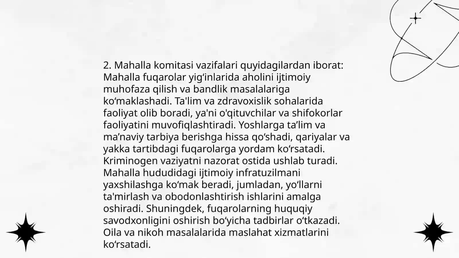 Mahalla -ijtimoiy o'z o'zini boshqarish organi 4