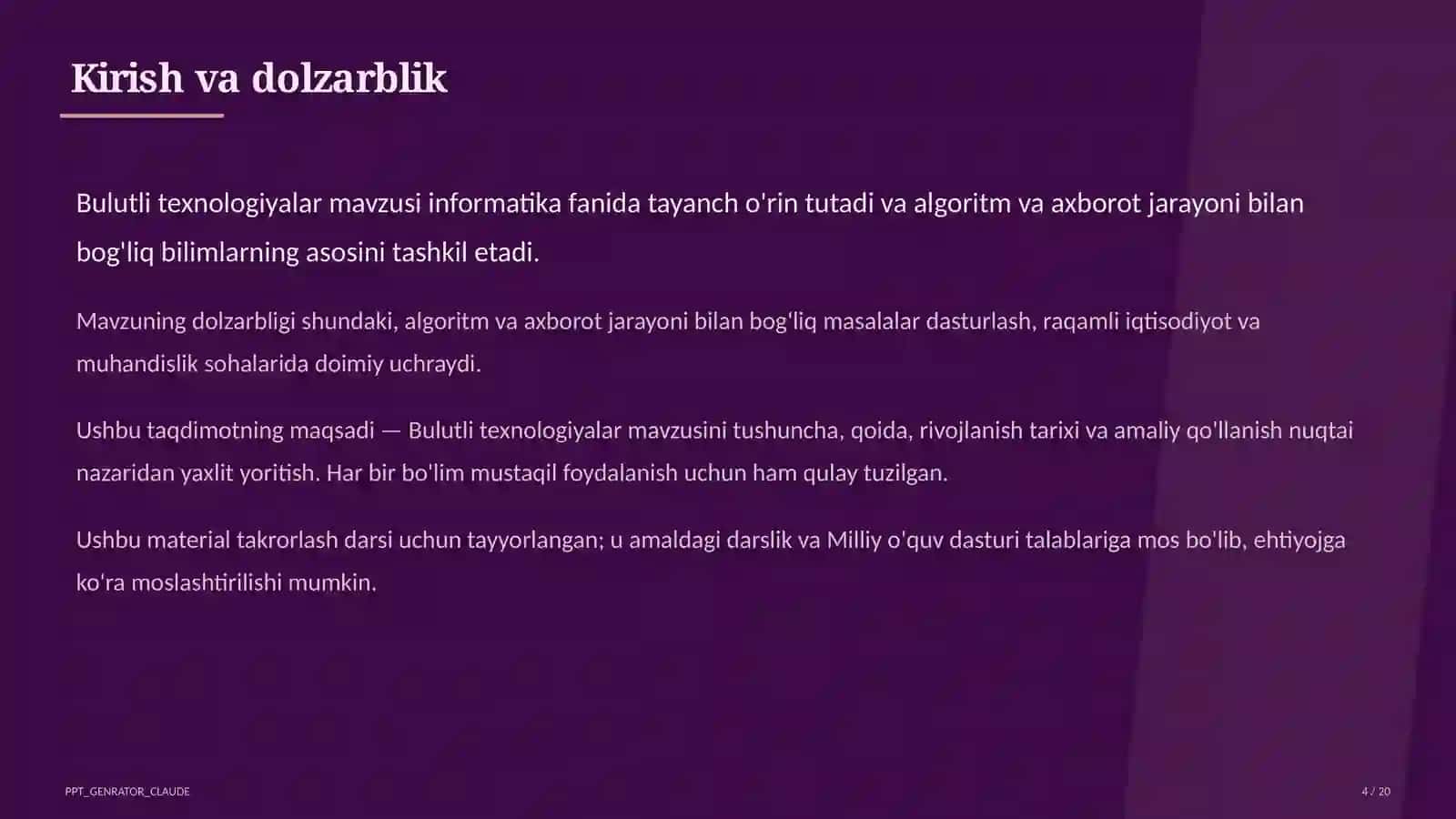 Bulutli texnologiyalar (11-sinf) 4