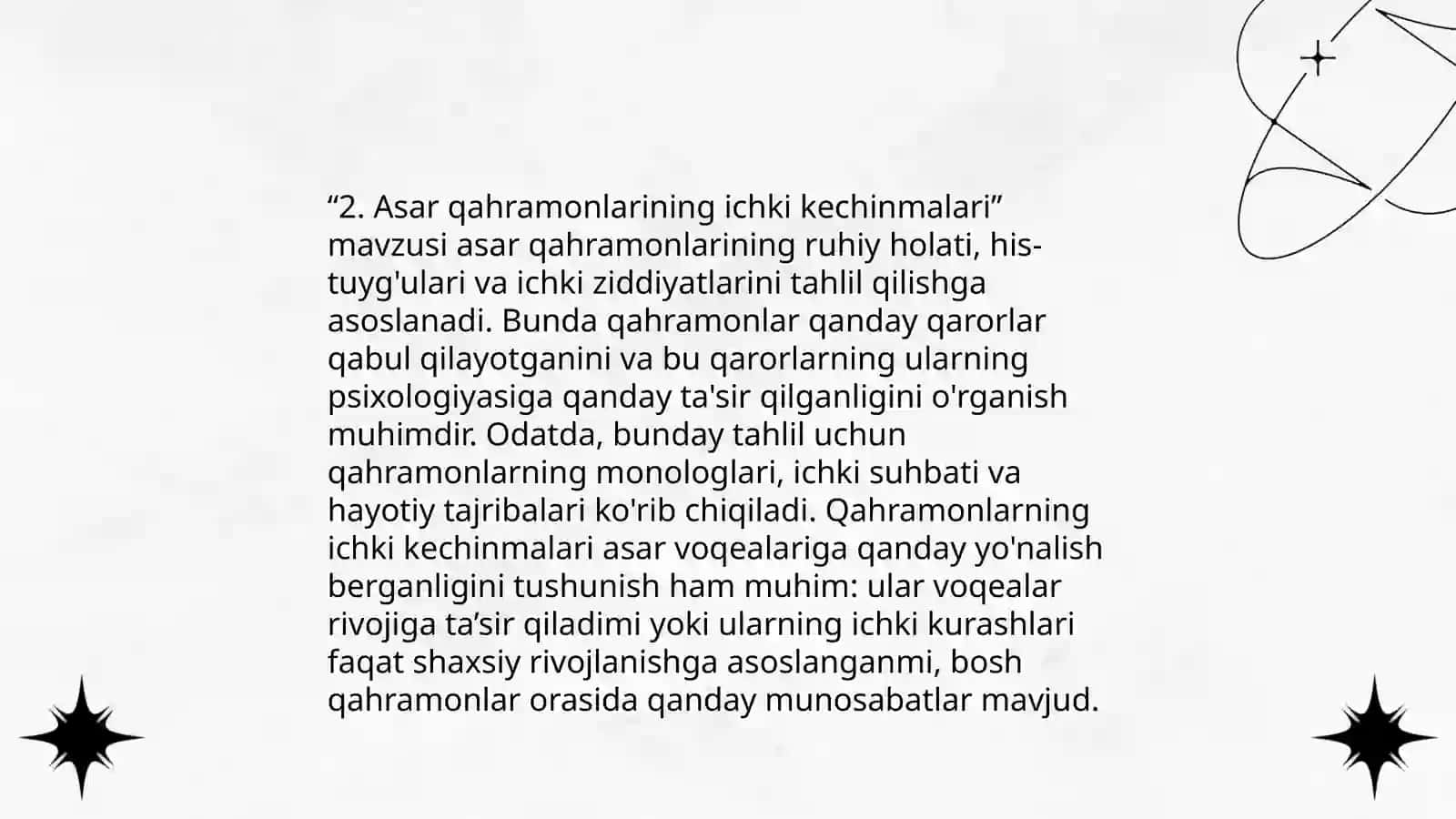 Choʻlponning "Kecha va kunduz" asarini obrazlar tizimi orqali oʻrganish 4