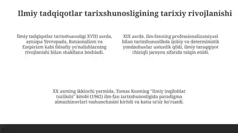 Ilmiy tadqiqotlarning tarixshunosligi natijalari 4
