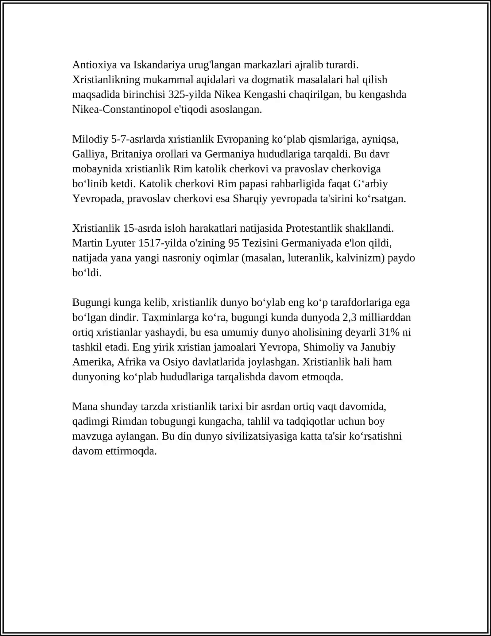 XRISTIANLIKNING PAYDO BOLISHI AQIDALARI VA ASOSIY TUSHUNCHALARI 4