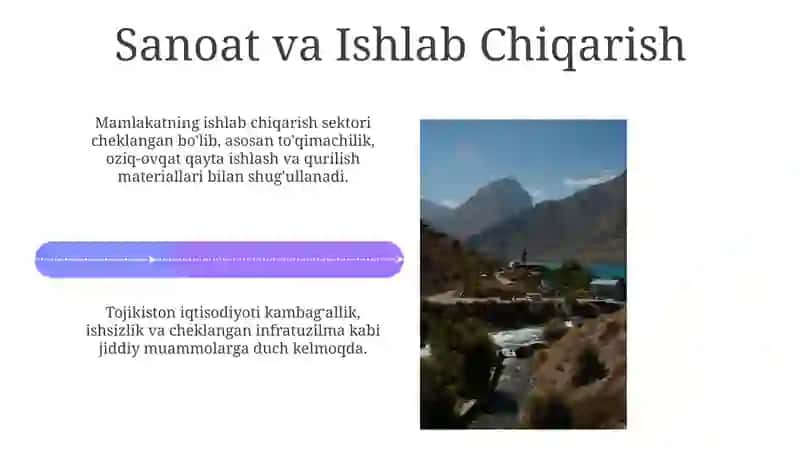 Tojikiston Respublikasiga umumiy iqtisodiy geografik tavsif 4