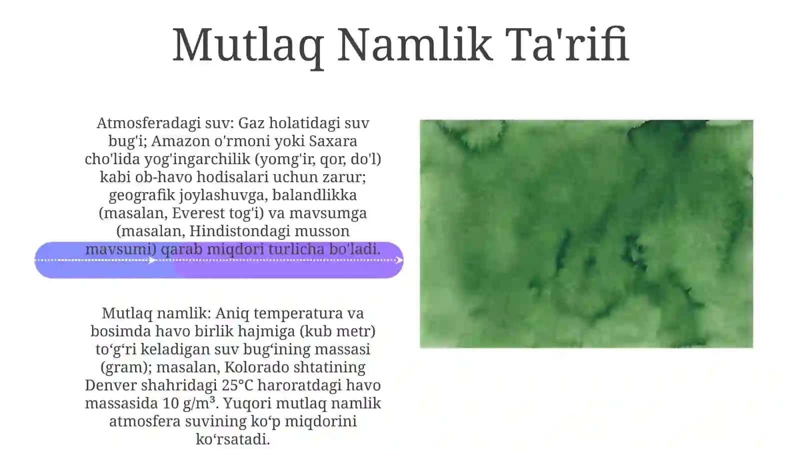 Atmosferadagi suvlar. Nisbiy va mutlaq namlik 4