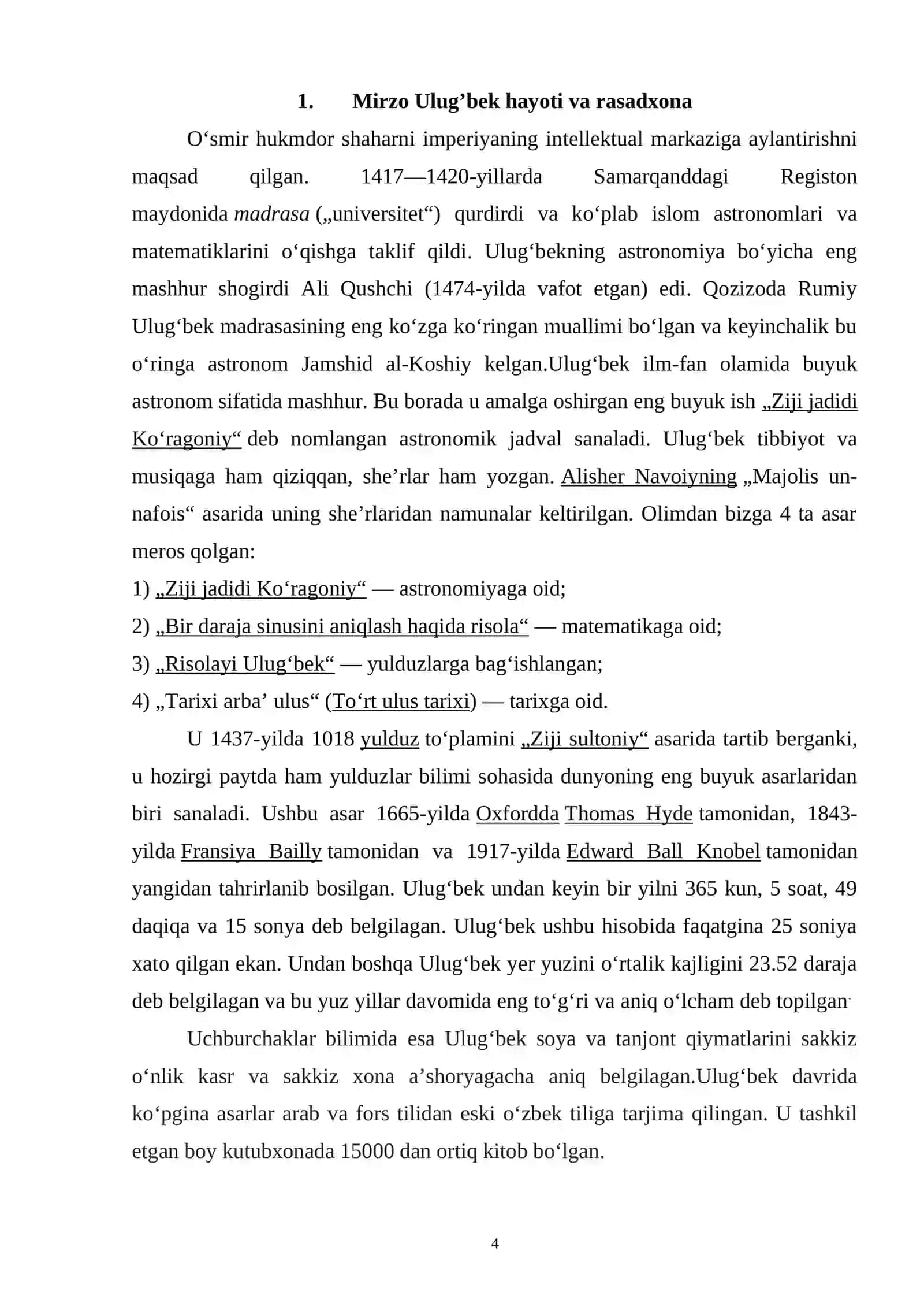 ULUG'BЕKNING “ZIJI JADIDI KO'RAGONIY” ASARI 4