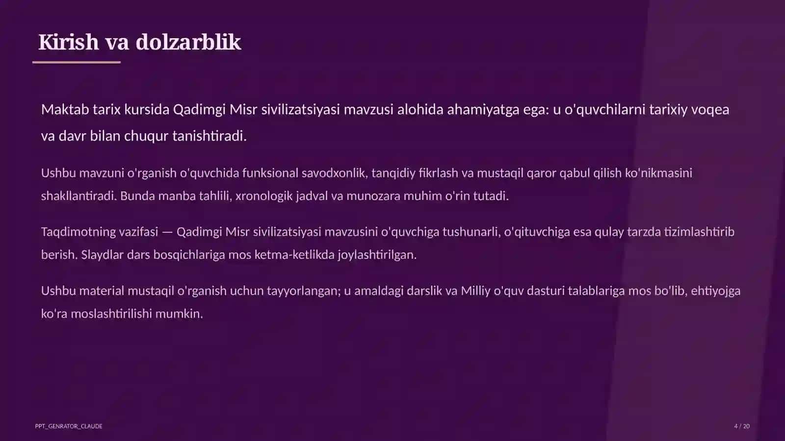 Qadimgi Misr sivilizatsiyasi (6-sinf) 4