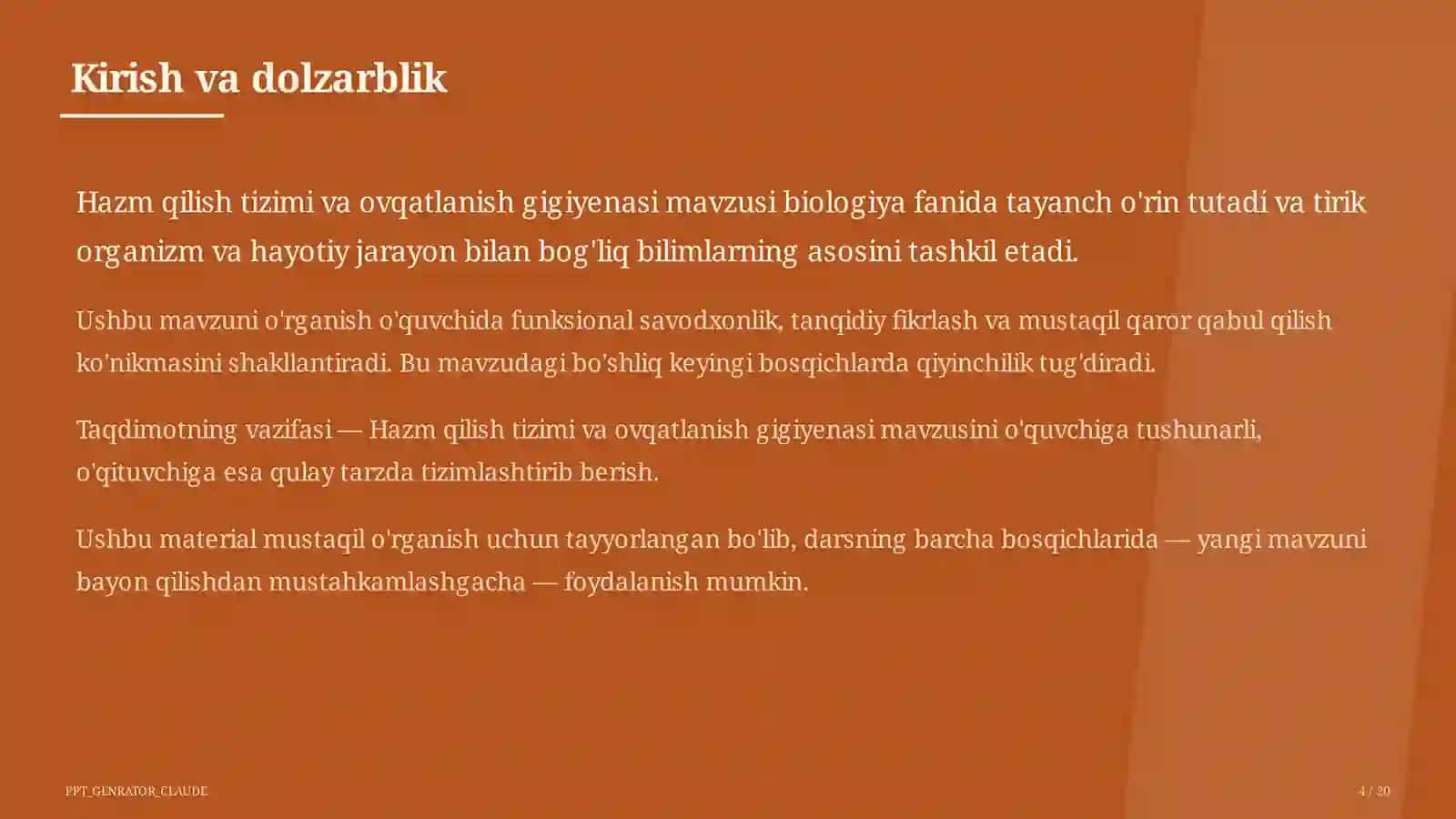 Hazm qilish tizimi va ovqatlanish gigiyenasi (8-sinf) 4